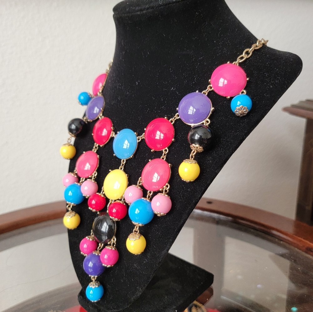 90s Multicolor Statement Necklace - image 2